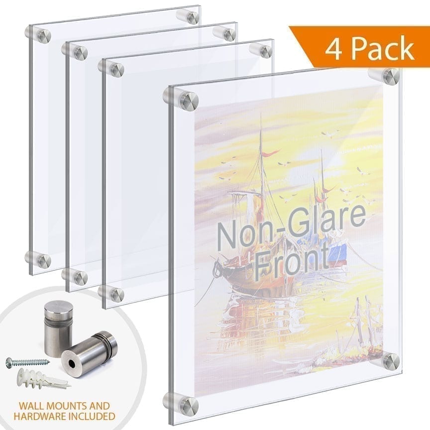 Large Acrylic Frames Wall Mounted with Standoffs